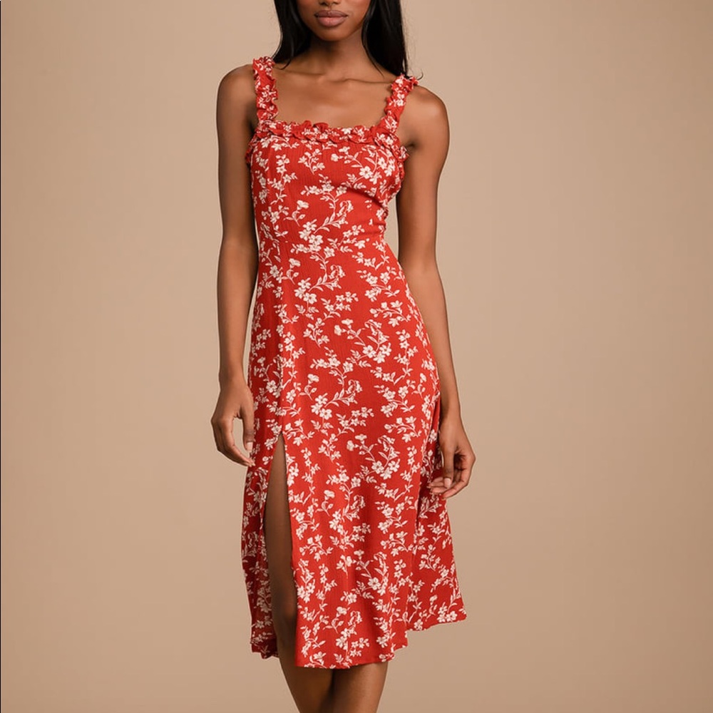Lulus Red Midi Dress